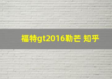 福特gt2016勒芒 知乎